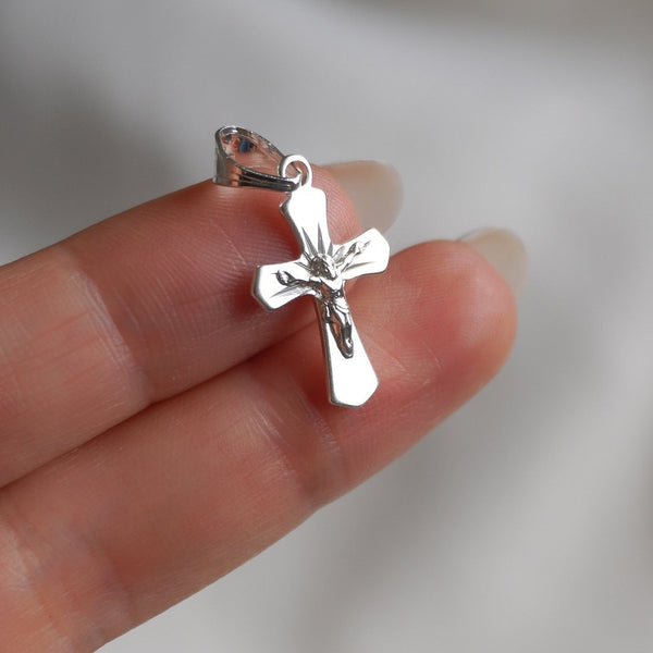 DIJE CRUZ PULIDA 2CM PLATA ITALY