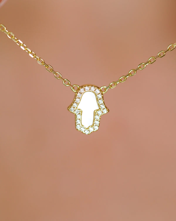 COLLAR MANO HAMSA LUZ 45+5CM